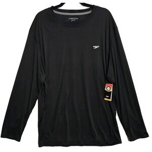 Speedo Men’s Black Long-Sleeve Swim Shirt